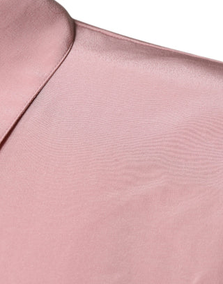 Blusa rosa de algodón con mangas largas y cuello