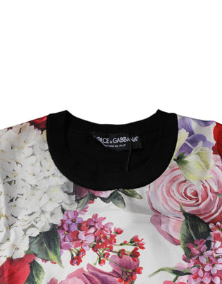 Blusa sin mangas multicolor de seda con estampado floral