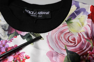 Blusa sin mangas multicolor de seda con estampado floral
