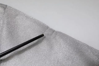 Graues Rollkragen-Langarmshirt aus Mesh