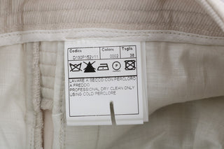 Beigefarbene schmale Jeans-Cord-Röhrenhose