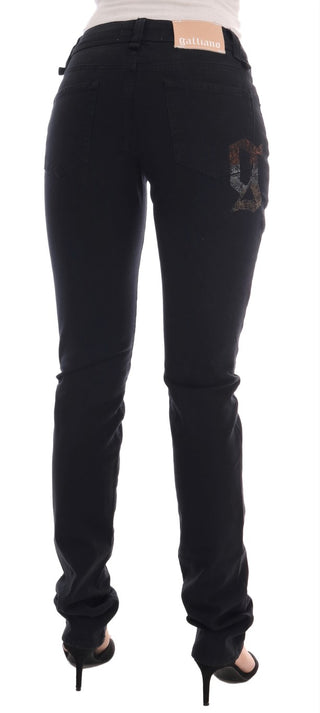 Jeans de mezclilla de algodón elásticos de corte regular negro
