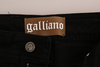 Jeans de mezclilla de algodón elásticos de corte regular negro