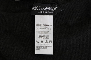 Medias elásticas de cachemira gris con canalé