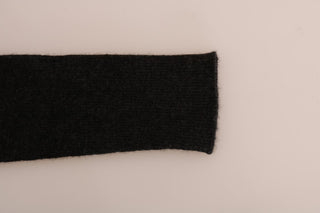 Medias elásticas de cachemira gris con canalé