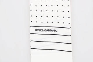 Bufanda delgada de seda blanca con lunares