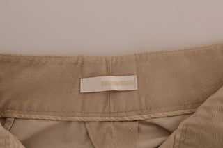Beige Baumwoll-Bootcut-Hose