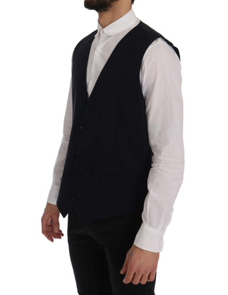 Blaue STAFF Weste aus Wollstretch