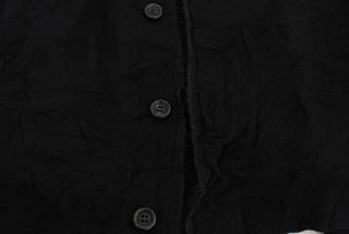 Black Fine Wool Button Cardigan
