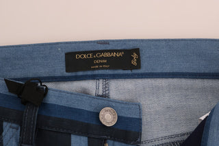 Jeans de algodón a rayas GIRLY azules