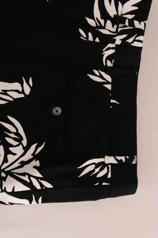Pantalones de algodón elásticos negros Tree