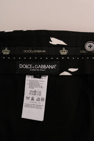 Pantalones de algodón elásticos negros Tree