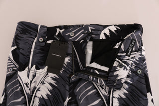 Graue Baumwollhose mit Bananenblättern