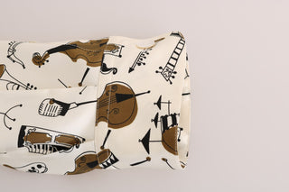 Camisa de seda blanca con estampado JAZZ