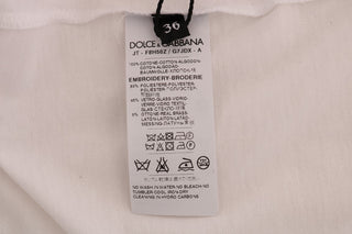 Weißes Märchen-T-Shirt aus Baumwolle