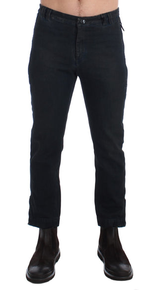 Blaue, schmal geschnittene Jeans aus Baumwolle