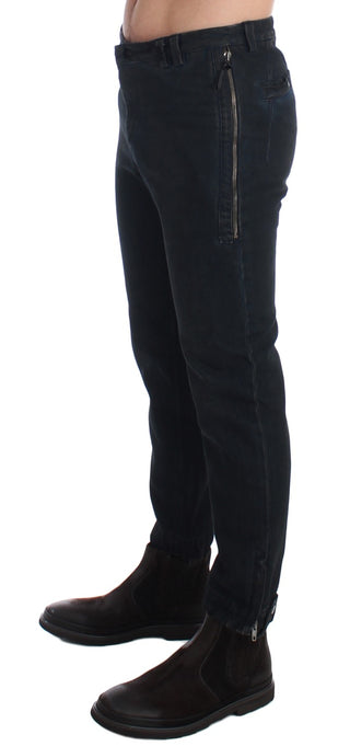 Blaue, schmal geschnittene Jeans aus Baumwolle