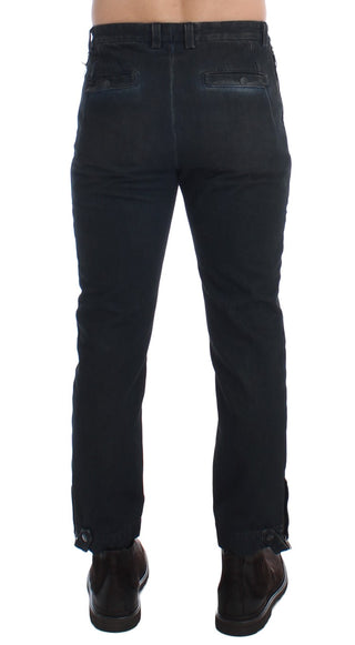 Blaue, schmal geschnittene Jeans aus Baumwolle