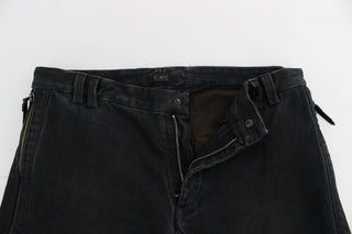 Blaue, schmal geschnittene Jeans aus Baumwolle