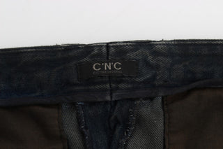 Blaue, schmal geschnittene Jeans aus Baumwolle