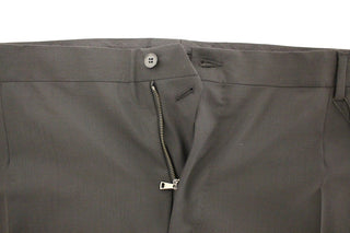 Pantalones Plisados Negros de Lana Elástica