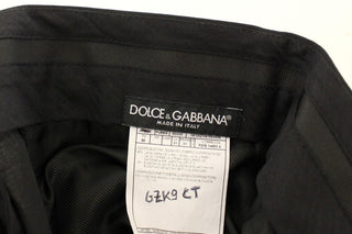 Pantalones Plisados Negros de Lana Elástica