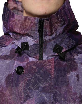 Chaqueta blusón con capucha para hombre en camuflaje púrpura
