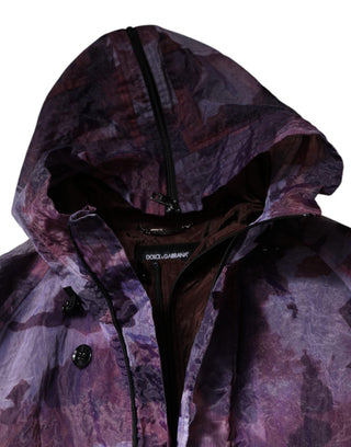 Chaqueta blusón con capucha para hombre en camuflaje púrpura