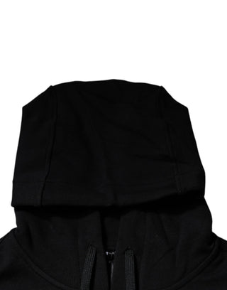 Schwarzer Medusa Baumwoll-Kapuzenpullover Pullover Sweatshirt
