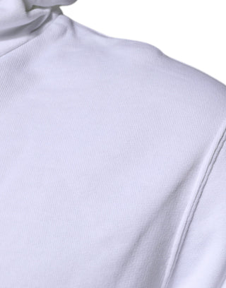 White Logo Hooded Pullover Sweatshirt Sweater