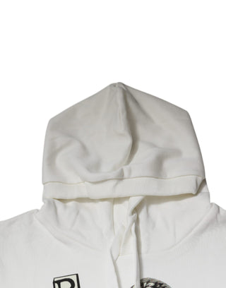 Weißer Caesar Baumwoll-Kapuzenpullover