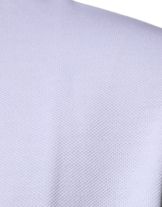 Weißes Viscose Poloshirt für Herren mit Kragen und kurzen Ärmeln