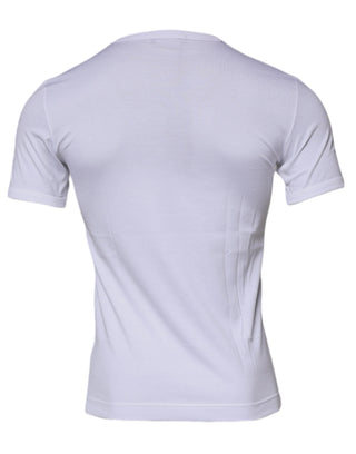 Camiseta blanca Panda King de algodón con cuello redondo