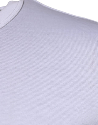 Weißes Panda King Baumwoll-Rundhals-T-Shirt