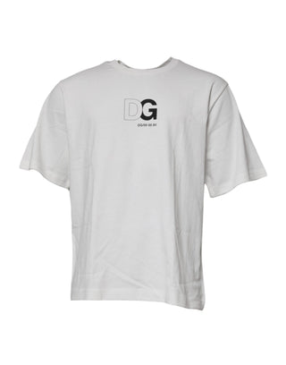 Camiseta blanca DG Logo con cuello redondo y mangas cortas