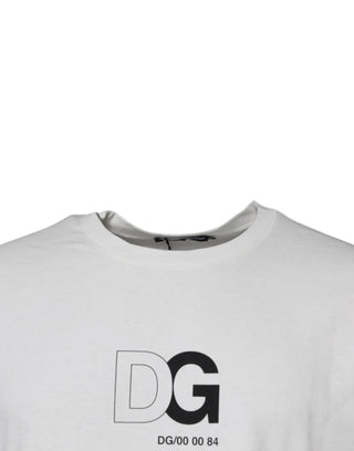 Camiseta blanca DG Logo con cuello redondo y mangas cortas