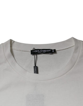 Camiseta blanca DG Logo con cuello redondo y mangas cortas