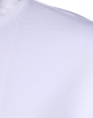 Weißes T-Shirt mit Rundhalsausschnitt, kurzen Ärmeln und DG-Logo