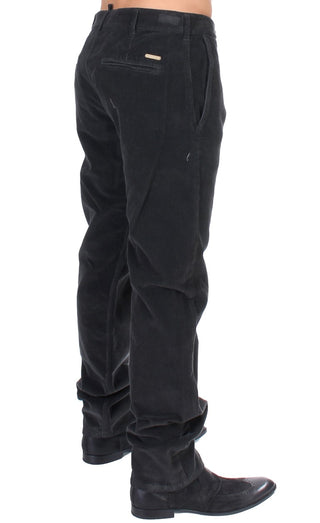 Schwarze Cordhose aus Baumwolle mit geradem Schnitt