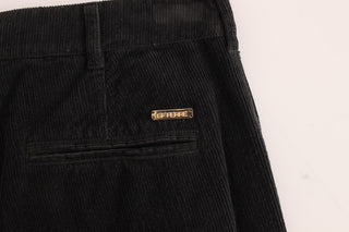Schwarze Cordhose aus Baumwolle mit geradem Schnitt