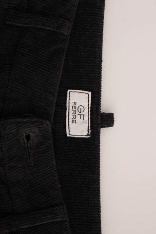 Schwarze Cordhose aus Baumwolle mit geradem Schnitt