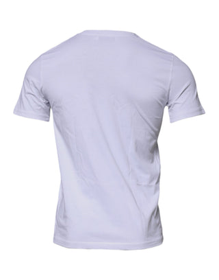 Camiseta blanca DG Logo de algodón con cuello redondo
