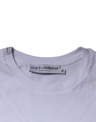 Camiseta blanca DG Logo de algodón con cuello redondo