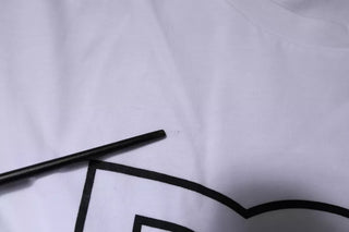 Camiseta blanca DG Logo de algodón con cuello redondo