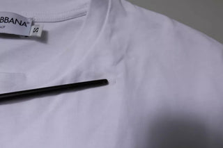 Camiseta blanca DG Logo de algodón con cuello redondo