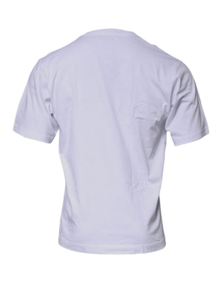 Camiseta blanca DG Logo de algodón con cuello redondo