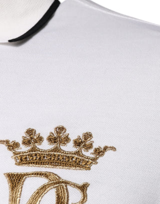 Camiseta polo con cuello de algodón color blanco roto