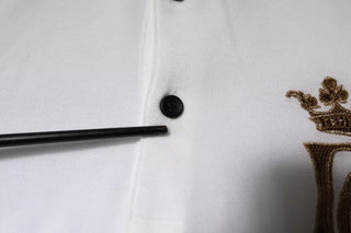 Camiseta polo con cuello de algodón color blanco roto