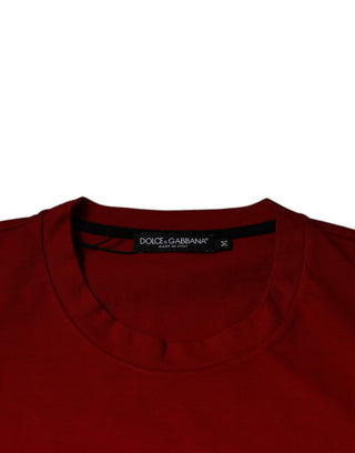 Camiseta roja de algodón DG con cuello redondo
