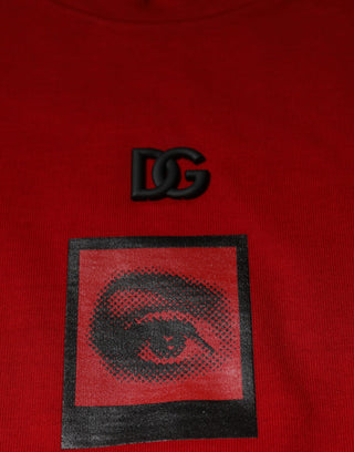 Camiseta roja de algodón DG con cuello redondo